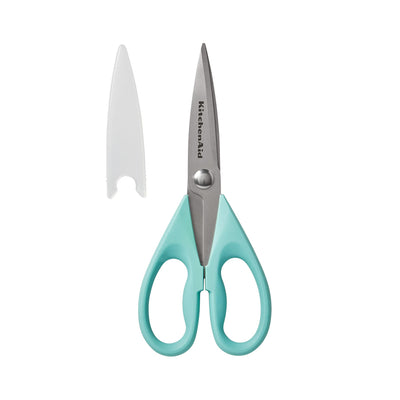 KitchenAid All Purpose Kitchen Shears with Protective Sheath Durable Stainless Steel Scissors, Dishwasher Safe, Soft Grip Comfort Handle, 8.72 Inch, Black